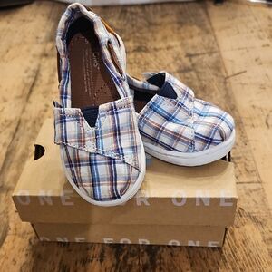 TOMS Bimini Woven Plaid Children's‎ Shoes Size 5T